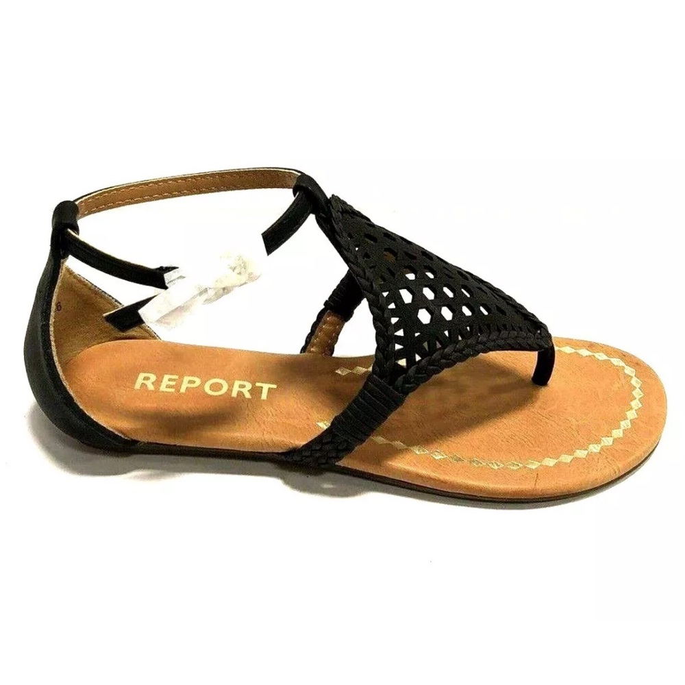 Report Women’s Lindi, Black Thong Sandals, Size 6 M.